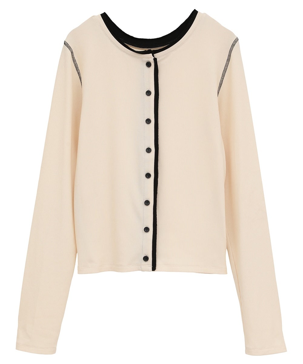 【CLANE】W FACE RIB KNIT CARDIGAN/アイボリー W FACE RIB KNIT CARDIGAN｜TOPS(トップス)｜CLANE OFFICIAL