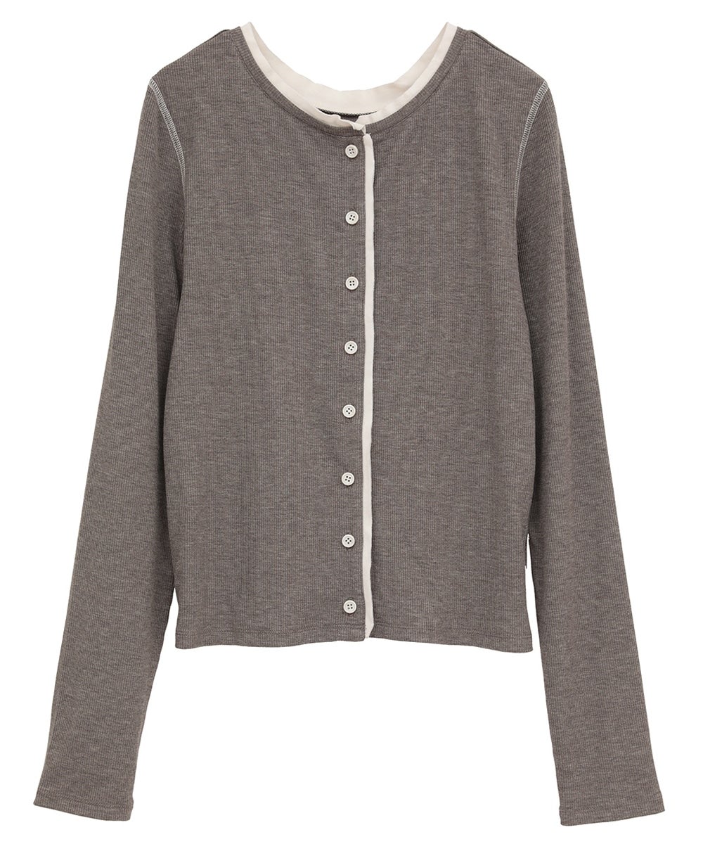 W FACE BICOLOR CARDIGAN