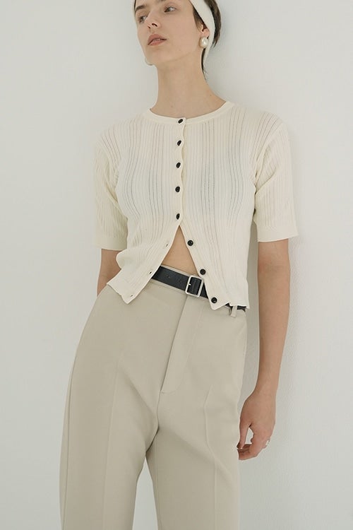 W FACE RIB KNIT CARDIGAN
