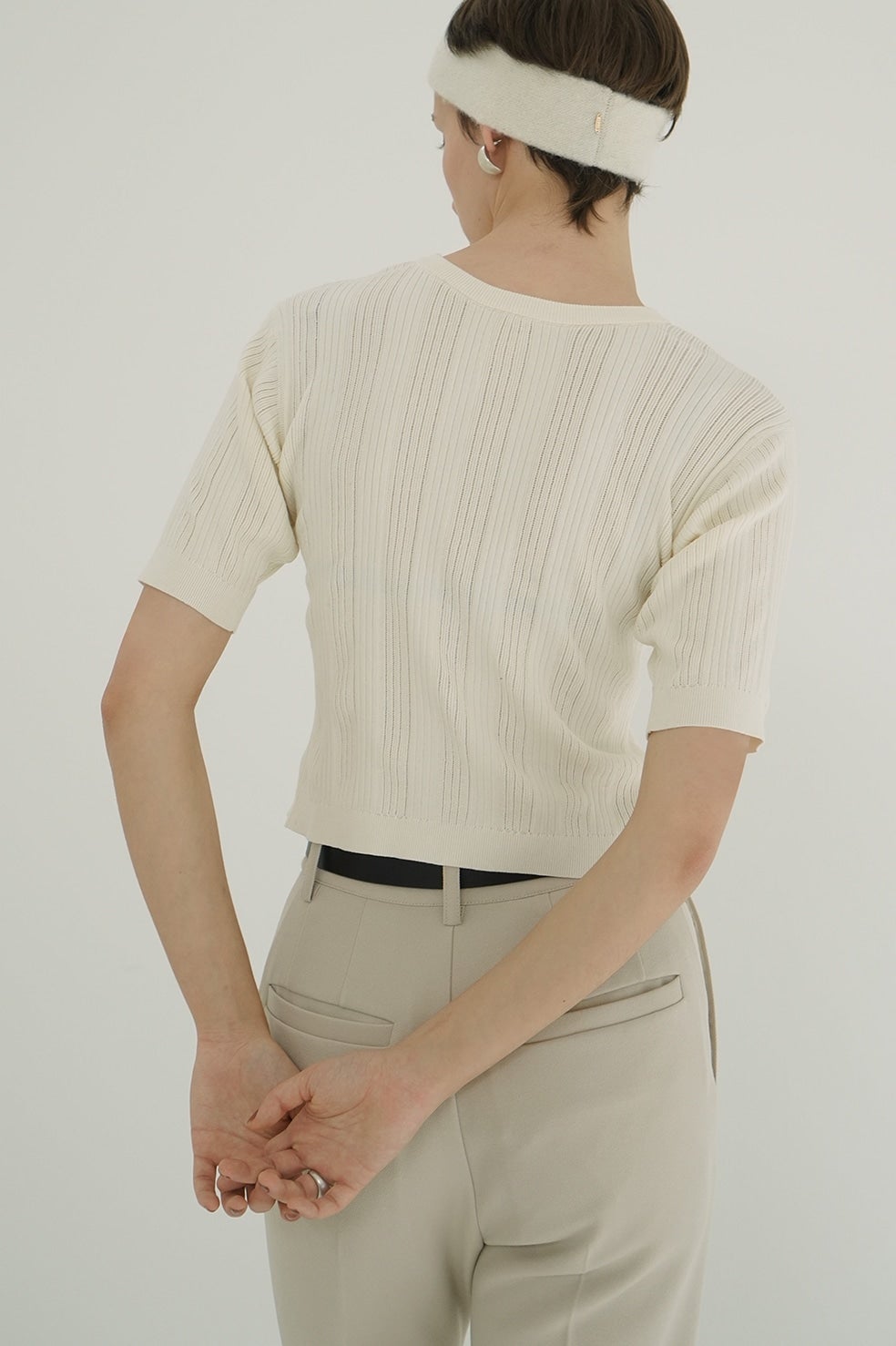 トップス CLANE SLIT COLLAR RIB KNIT TOPS W FACE RIB KNIT CARDIGAN｜TOPS(トップス)｜CLANE OFFICIAL