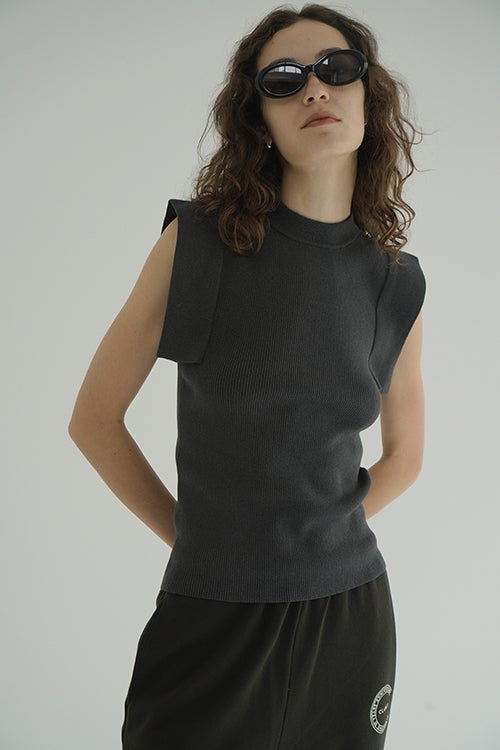 SQUARE SLEEVE KNIT TOPS