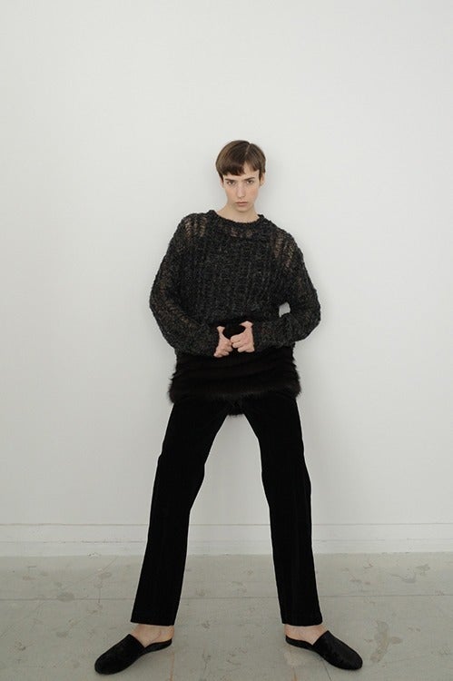 SHEER SHAGGY LOOSE KNIT TOPS