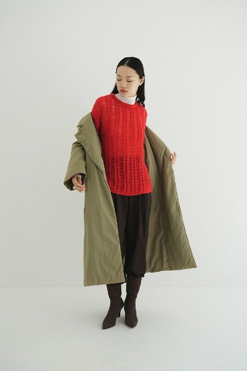 SHEER SHAGGY LOOSE KNIT TOPS