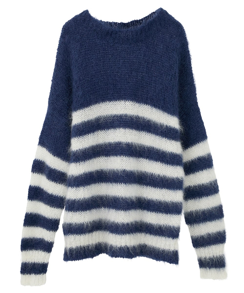 CLANE x FRGMT BORDER MOHAIR KNIT TOPS