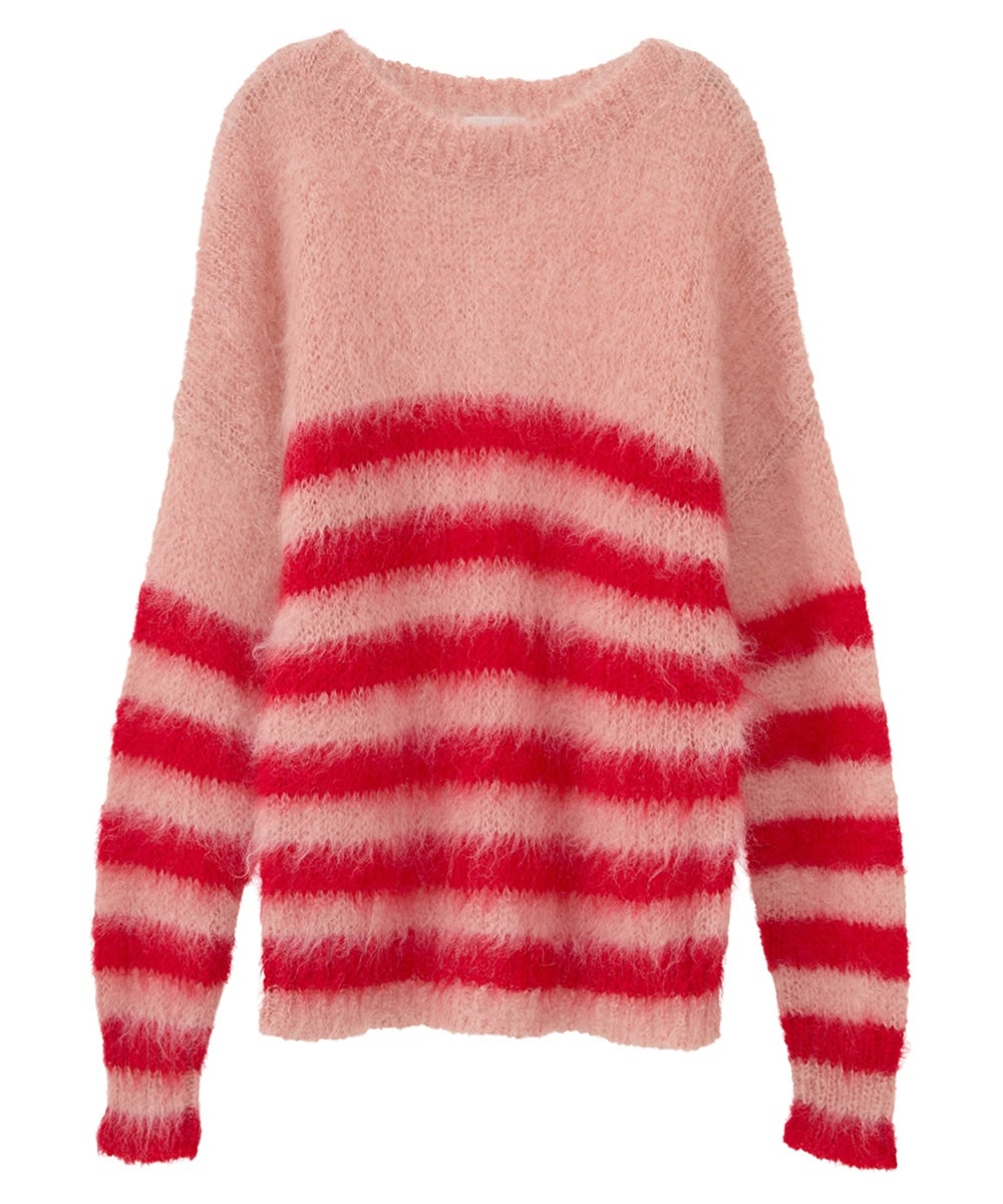 CLANE x FRGMT BORDER MOHAIR KNIT TOPS