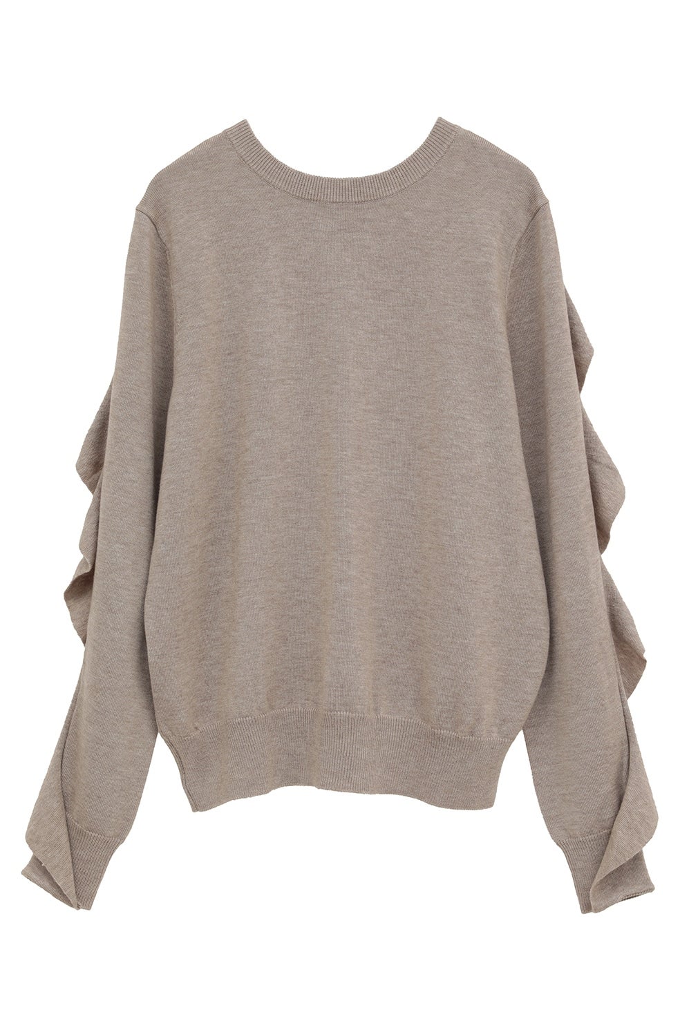 W FACE SHOULDER FRILL KNIT CARDIGAN｜TOPS(トップス)｜CLANE