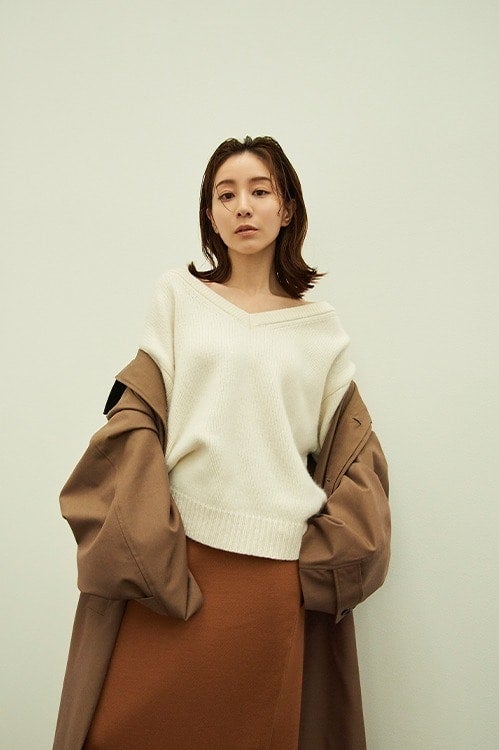 MINAMI TANAKA×CLANE V NECK KNIT TOPS