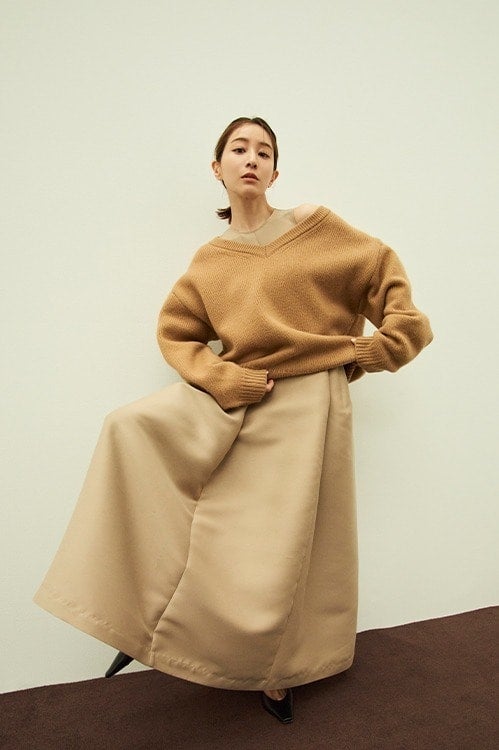 MINAMI TANAKA×CLANE V NECK KNIT TOPS