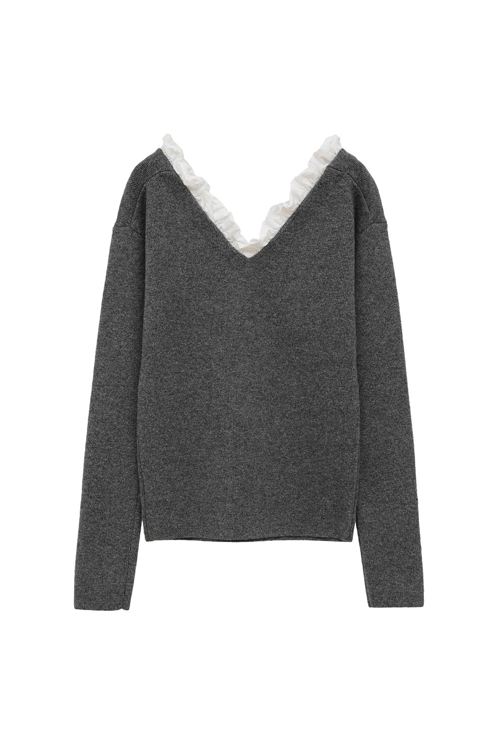 トップス CLANE 2WAY FRILL V NECK KNIT TOPS クラネ CLANE 2WAY FRILL V NECK KNIT TOPS （BEIGE