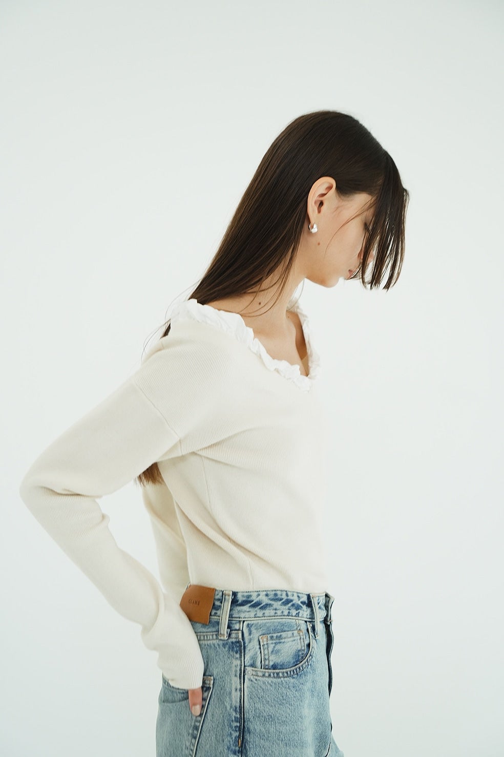 FRILL V NECK KNIT TOPS｜TOPS(トップス)｜CLANE OFFICIAL