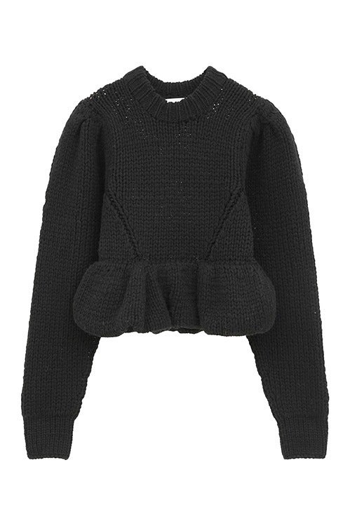 【PRE ORDER 2BUY 10%OFF】PEPLUM HAND KNIT TOPS