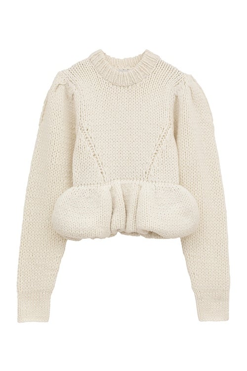 【PRE ORDER 2BUY 10%OFF】PEPLUM HAND KNIT TOPS