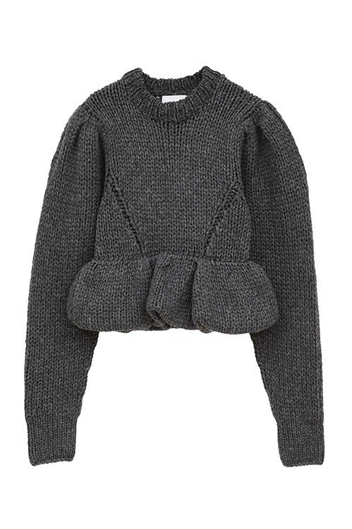 【PRE ORDER 2BUY 10%OFF】PEPLUM HAND KNIT TOPS