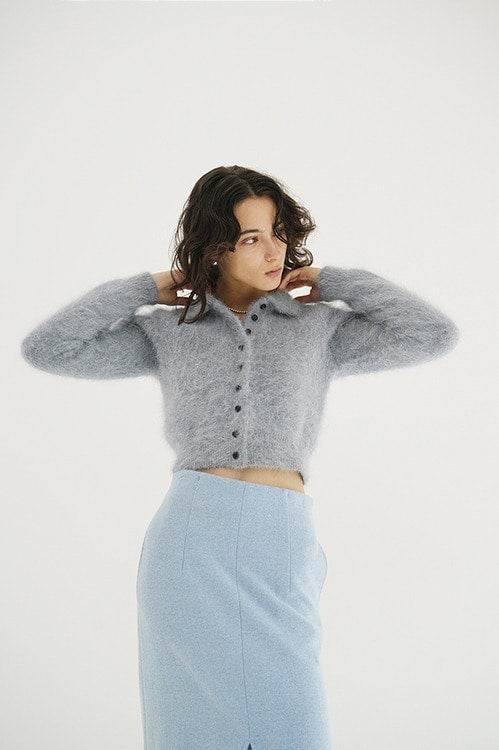 ANGORA SHORT KNIT CARDIGAN
