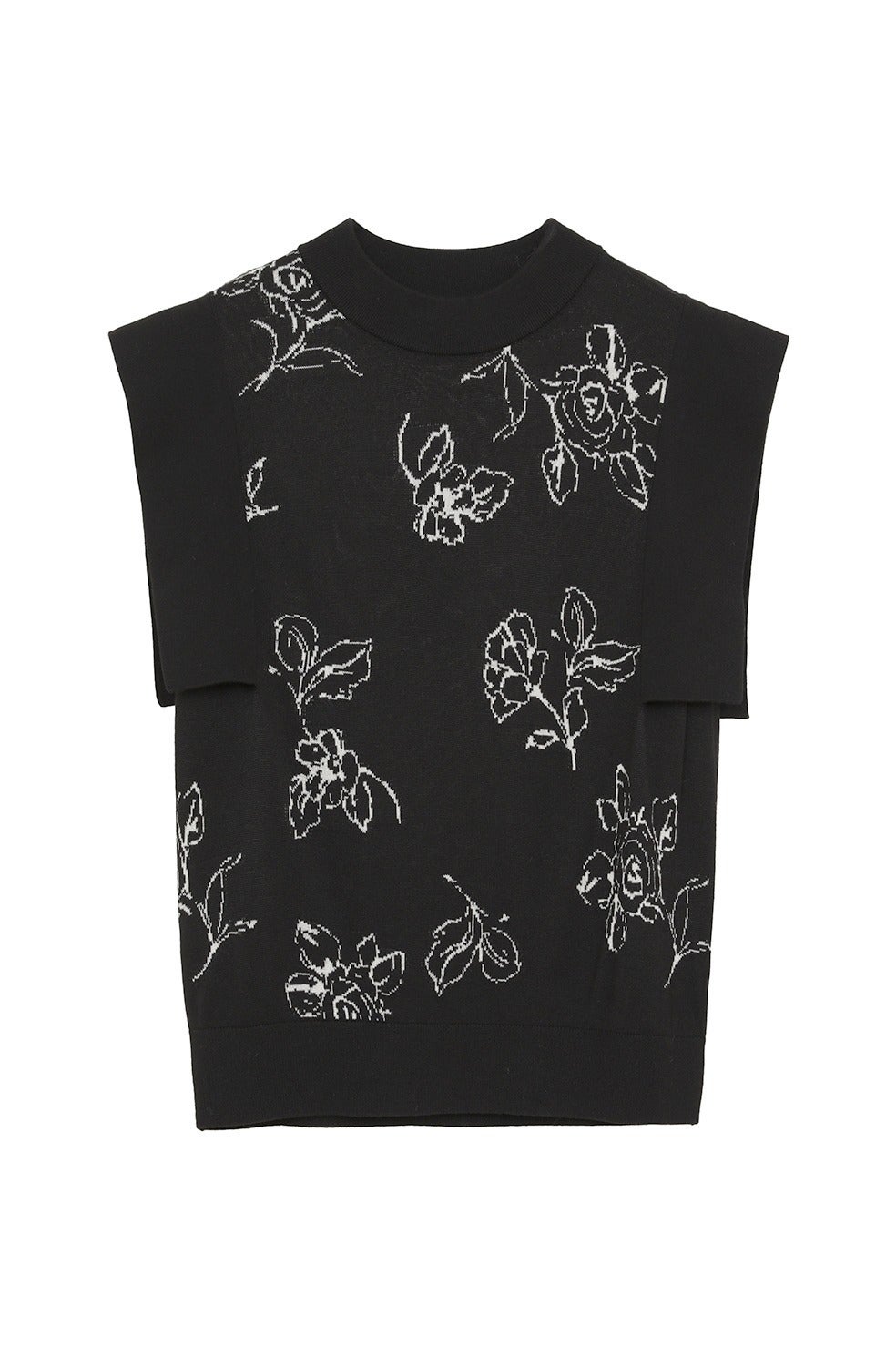 MINAMI TANAKA×CLANE FLOWER SQUARESLEEVE2 MINAMI TANAKA×CLANE THIN FLOWER SQUARE SLEEVE KNIT TOPS｜TOPS