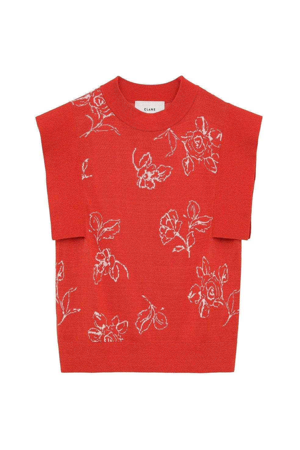 MINAMI TANAKA×CLANE FLOWER SQUARESLEEVE2 MINAMI TANAKA×CLANE THIN FLOWER SQUARE SLEEVE KNIT TOPS｜TOPS