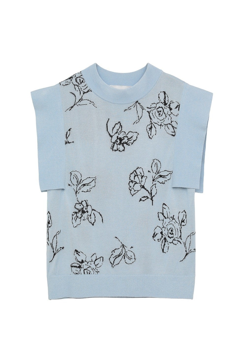 MINAMI TANAKA×CLANE FLOWER SQUARESLEEVE2 MINAMI TANAKA×CLANE THIN FLOWER SQUARE SLEEVE KNIT TOPS｜TOPS