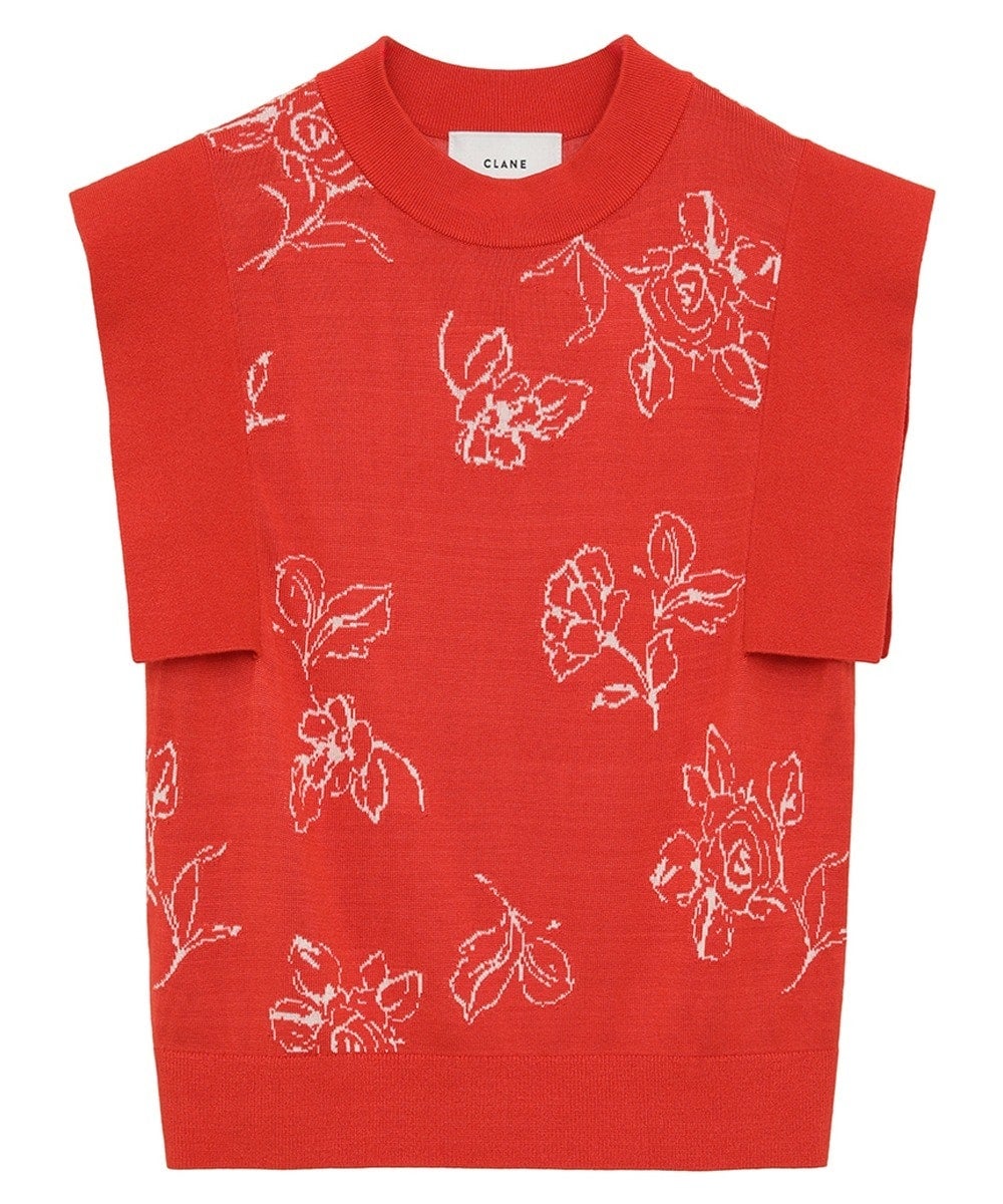 MINAMI TANAKA×CLANE THIN FLOWER SQUARE SLEEVE KNIT TOPS｜TOPS