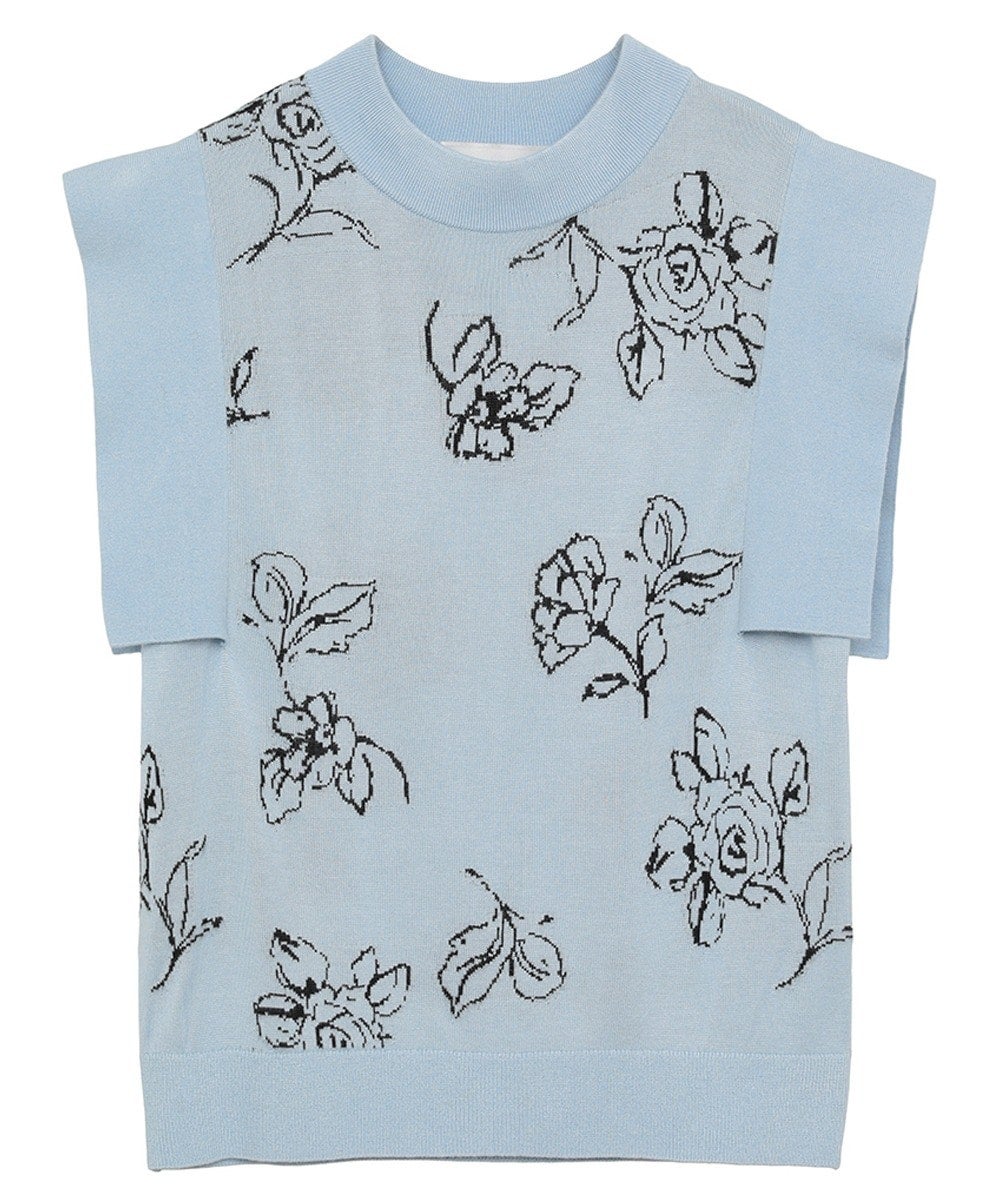 MINAMI TANAKA×CLANE THIN FLOWER SQUARE SLEEVE KNIT TOPS