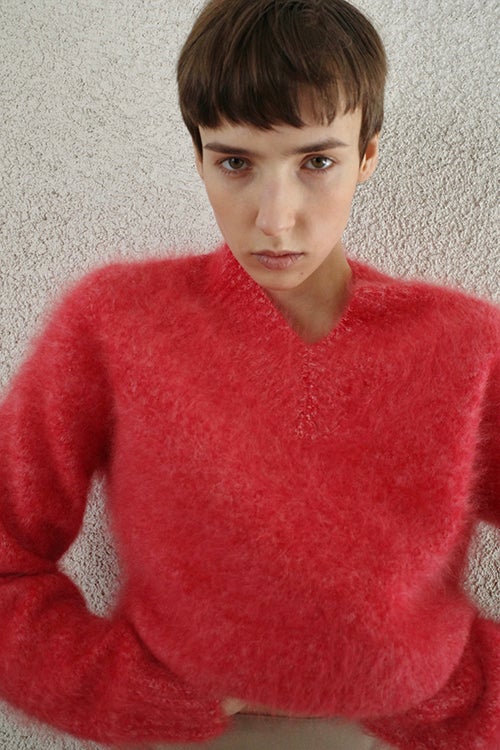 CASHMERE V NECK KNIT TOPS