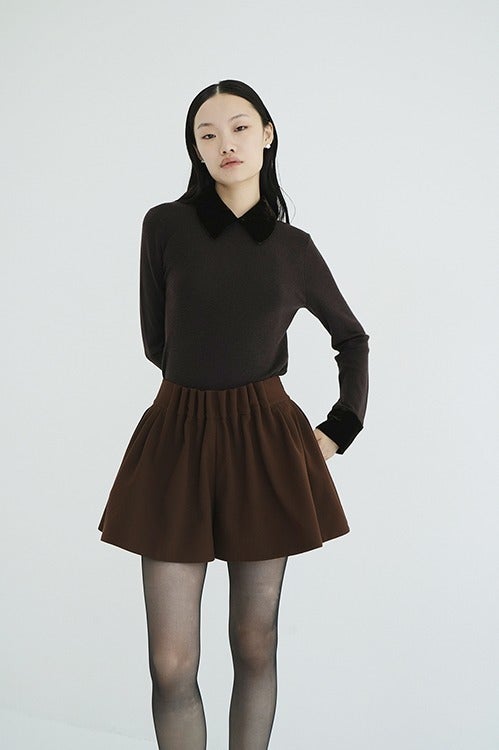 VELOR COLLAR KNIT TOPS
