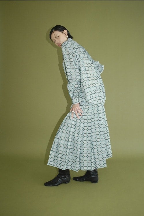 CLANE x FRGMT WALL GRAPHIC PLEATS SKIRT