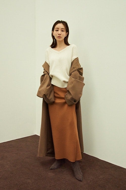 MINAMI TANAKA×CLANE STRAIGHT KNIT SKIRT