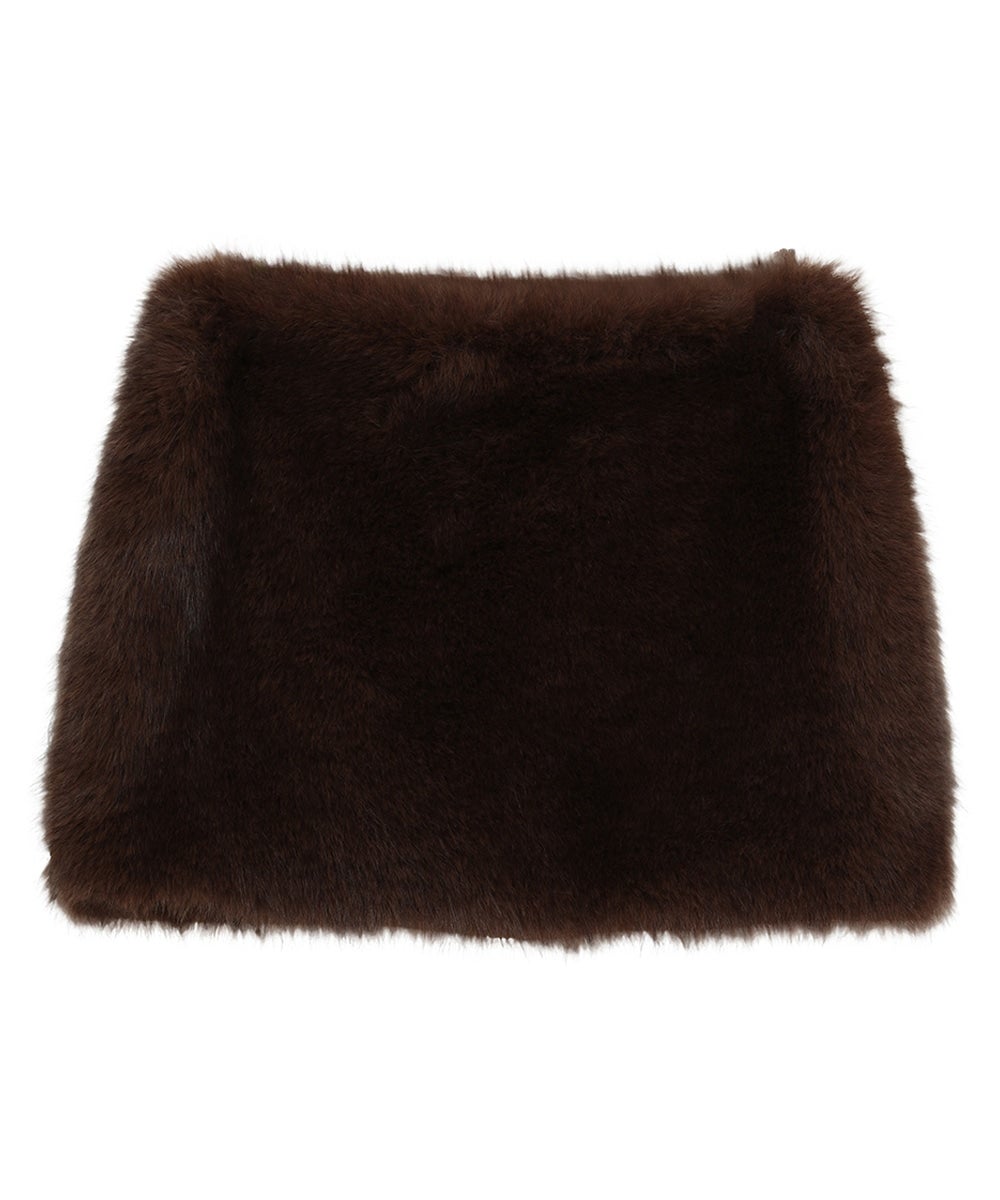FAKE FUR LOW WAIST MINI SKIRT