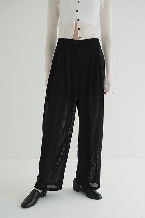SHEER TUCK PANTS