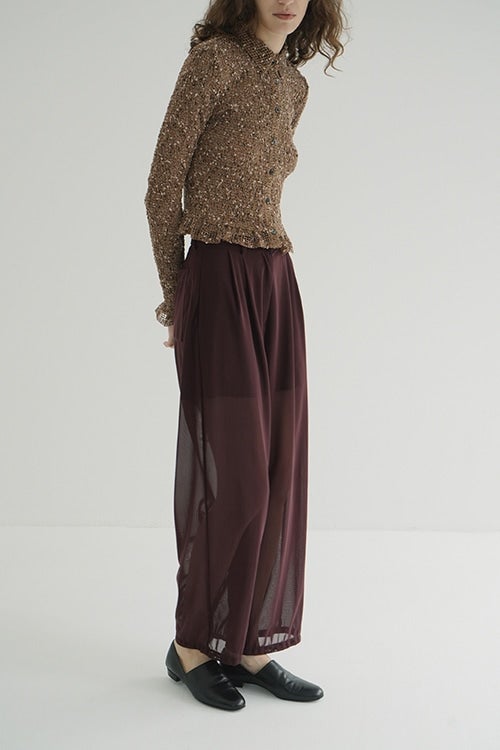 SHEER TUCK PANTS