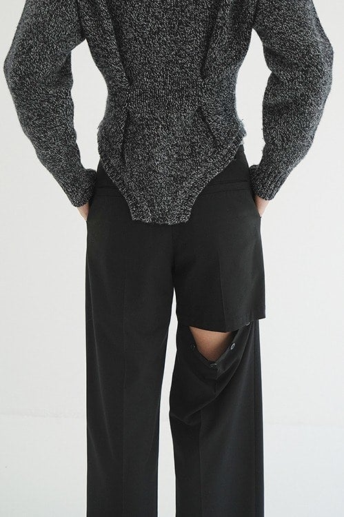 BACK SLIT STRAIGHT PANTS