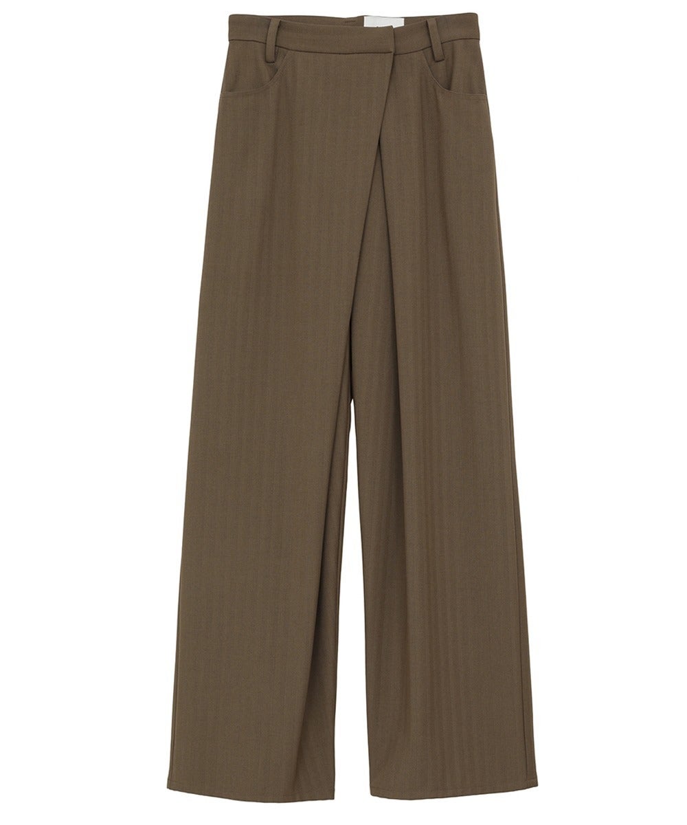 MINAMI TANAKA×CLANE TUCK HERRINGBONE SLACKS