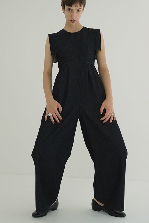 SQUARE SLEEVE DENIM ALL IN ONE