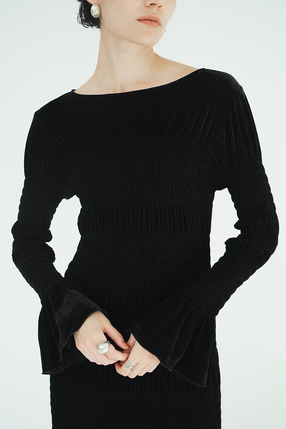 SHIRRING LONG ONEPIECE｜DRESS(ドレス)｜CLANE OFFICIAL ONLINE