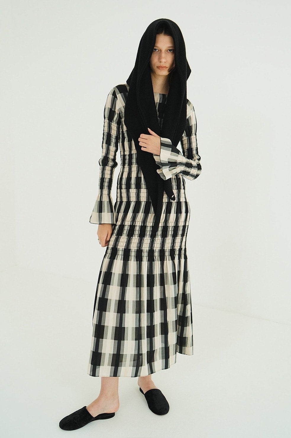 SHIRRING LONG ONEPIECE｜DRESS(ドレス)｜CLANE OFFICIAL ONLINE