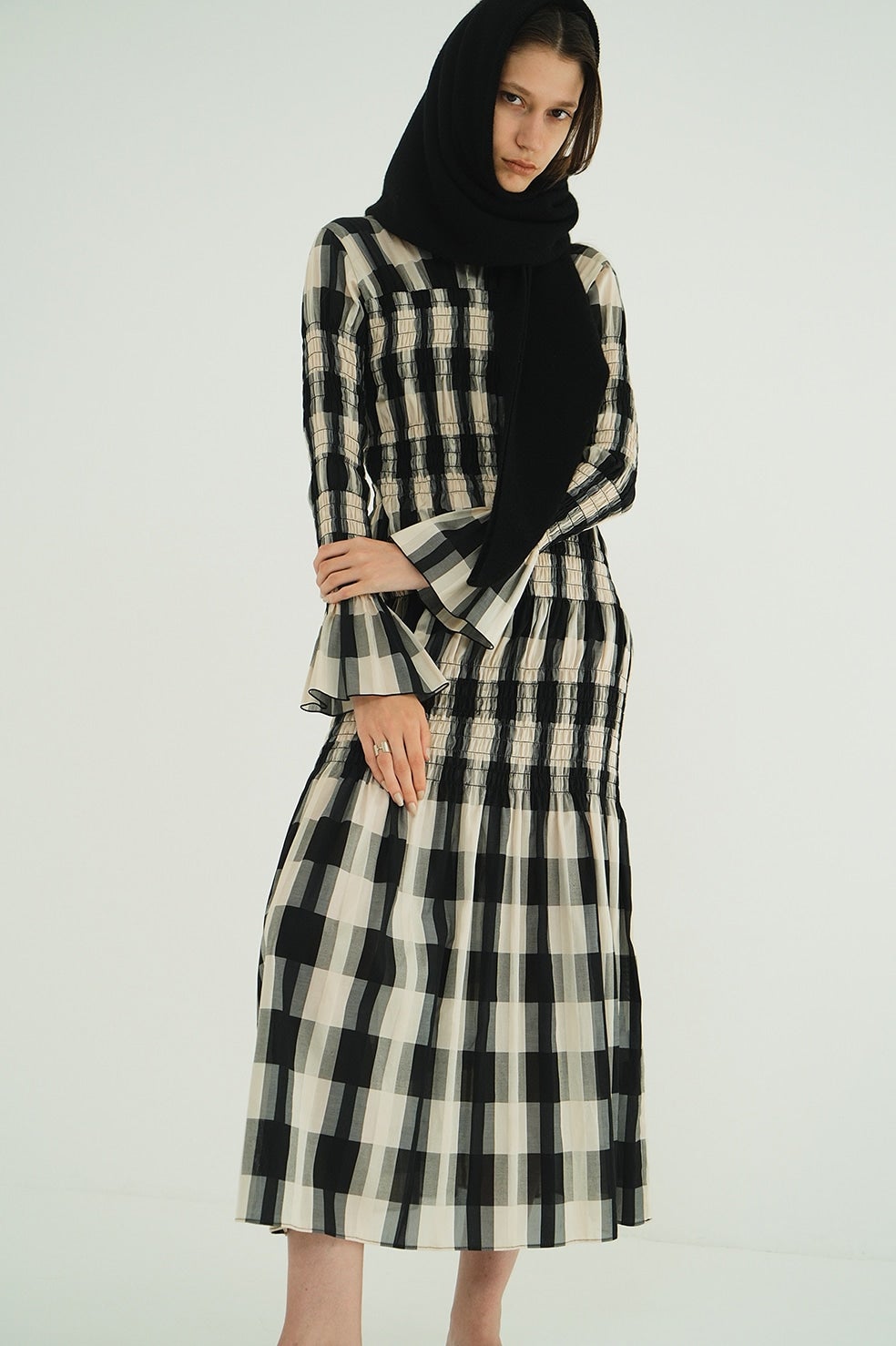 SHIRRING LONG ONEPIECE｜DRESS(ドレス)｜CLANE OFFICIAL ONLINE