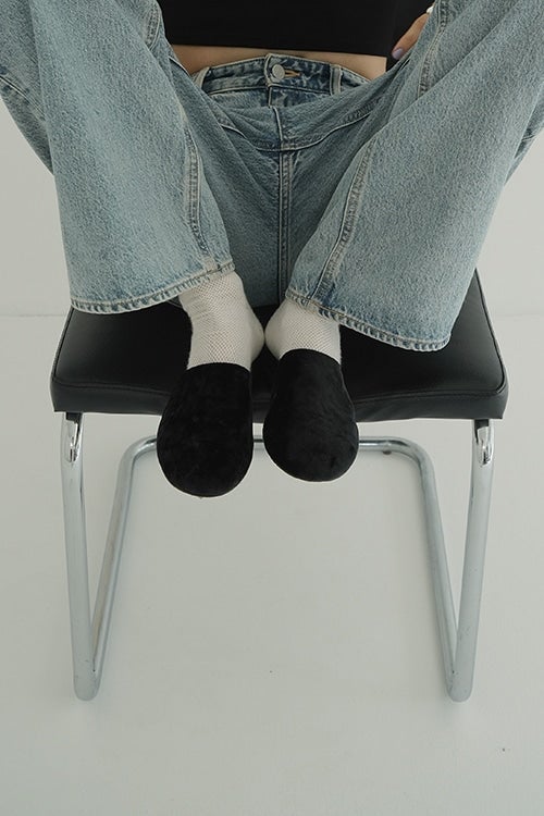 VELOUR FLAT MULES