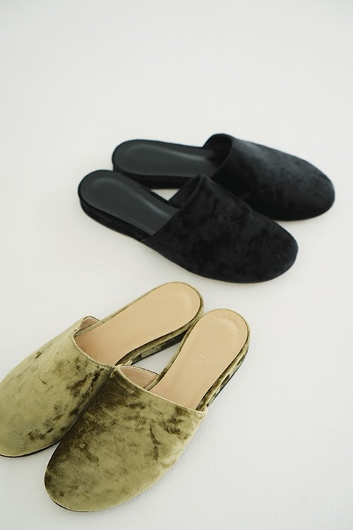 VELOUR FLAT MULES