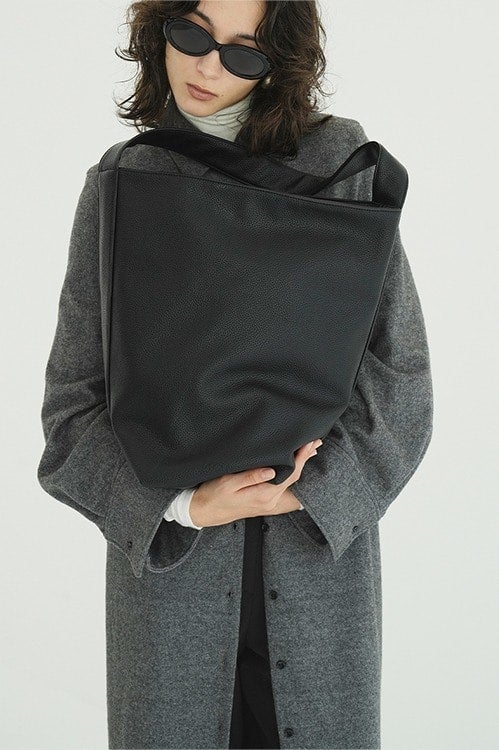 FAKE LEATHER LARGE TOTE BAG