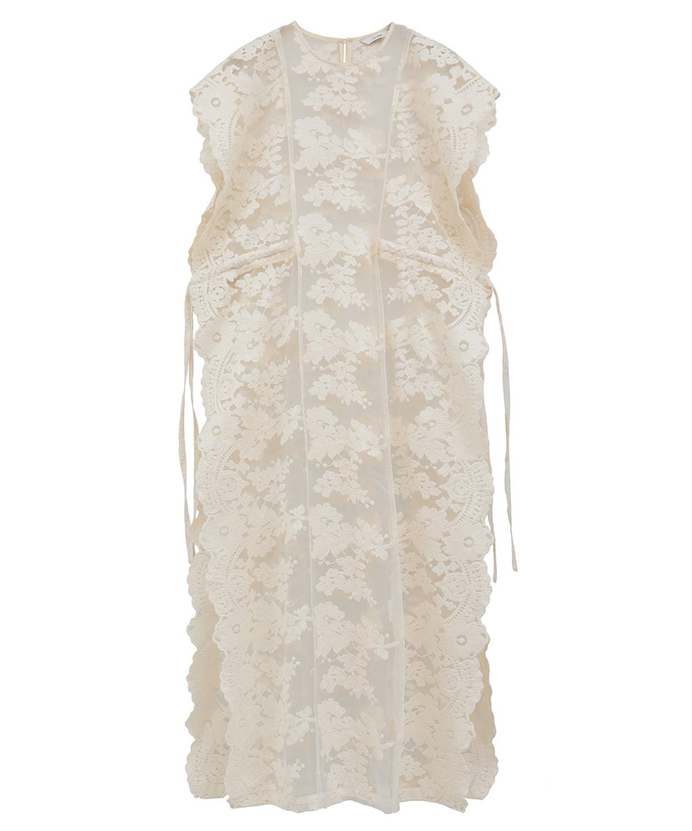 FLOWER SHEER LACE LONG TOPS