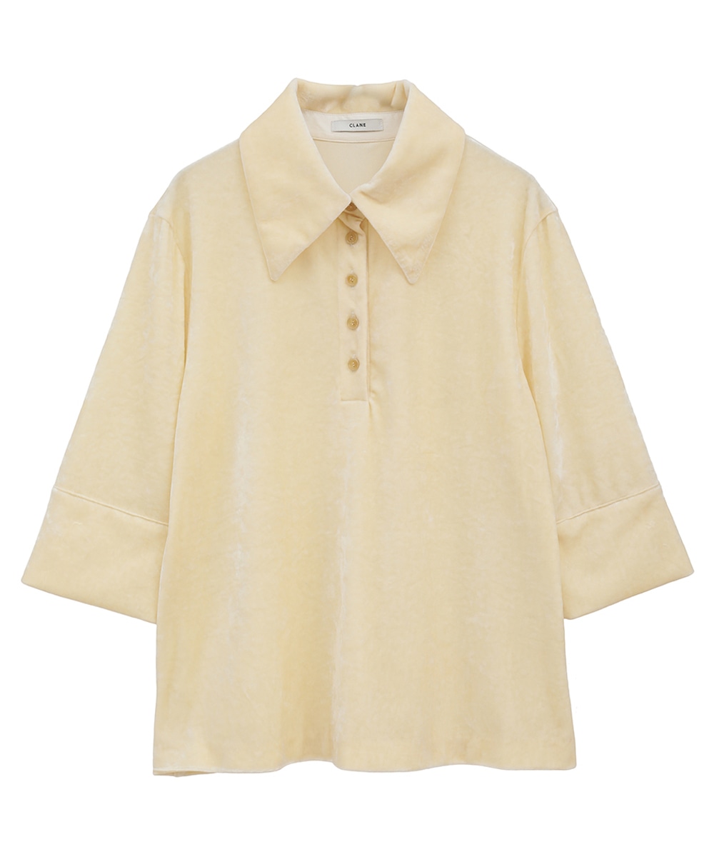 【PRE ORDER 2BUY 10%OFF】CRUSHED VELOUR POLO TOPS