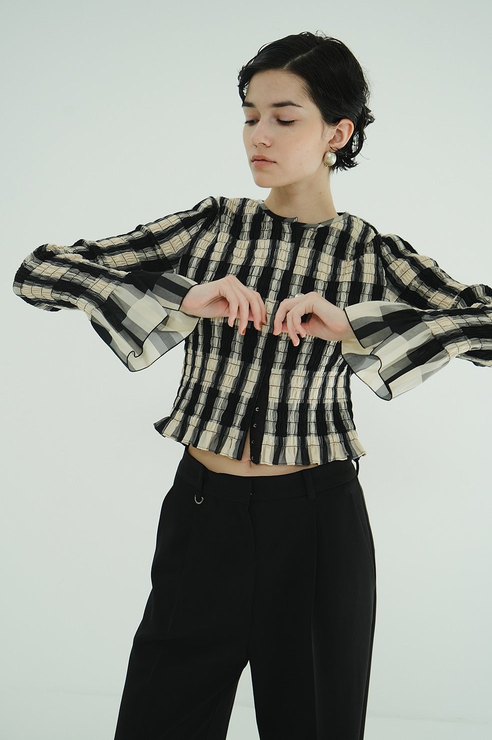 トップス CLANE SHIRRING DESIGN BLOUSE SHIRRING DESIGN BLOUSE｜TOPS(トップス)｜CLANE OFFICIAL