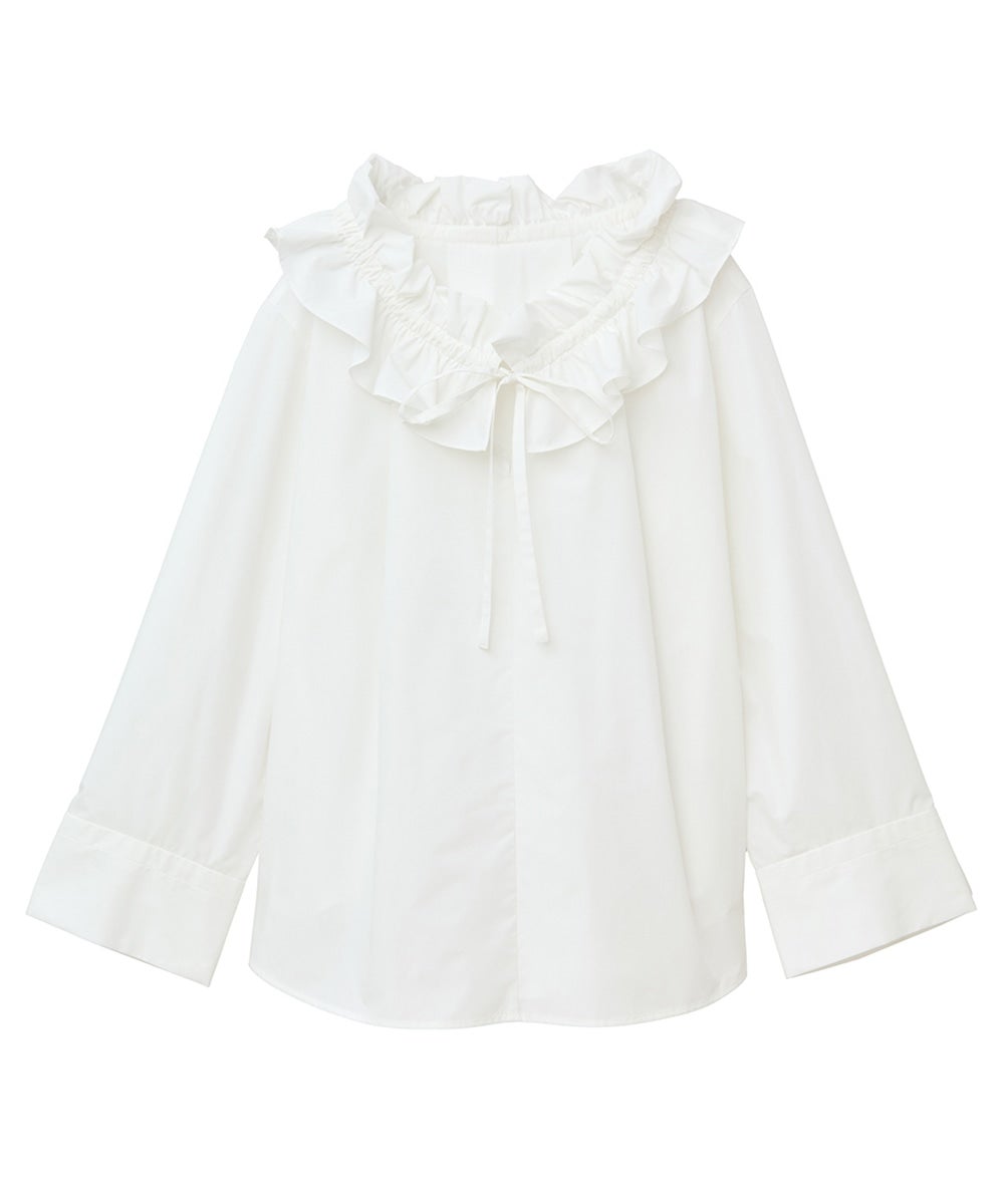 RUFFLE NECK BLOUSE