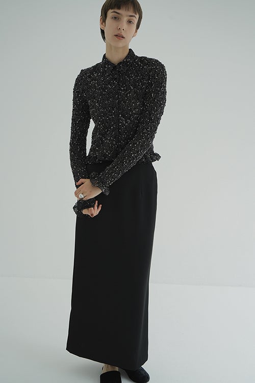 MIX MESH GATHER SHIRT