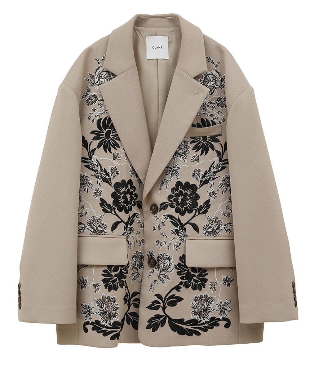 FLOWER EMBROIDERY TAILORED JACKET