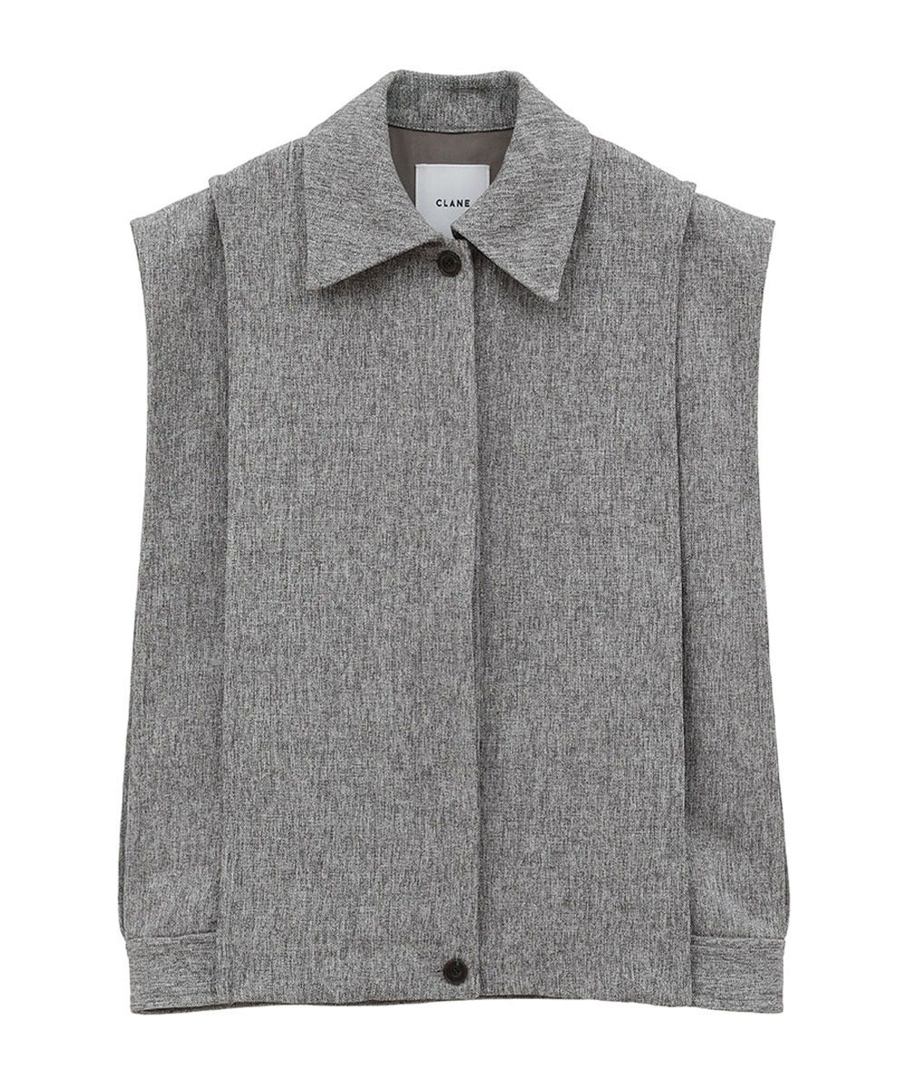 CLANE 25SS COLLAR SHORT VEST グレー COLLAR SHORT VEST｜TOPS(トップス)｜CLANE OFFICIAL ONLINE STORE
