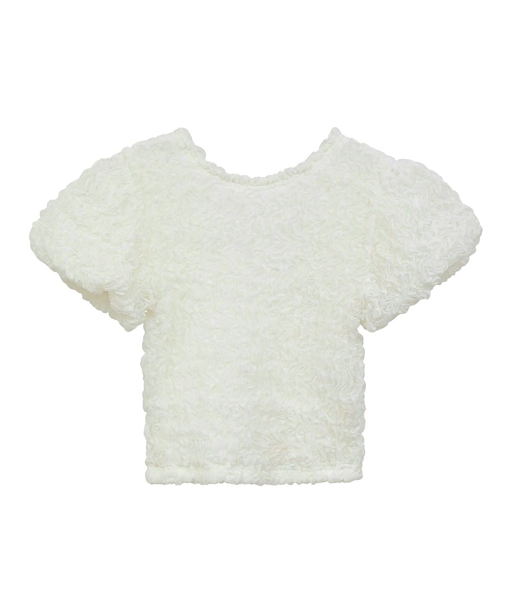 W FACE SHIRRING CROPPED TOPS