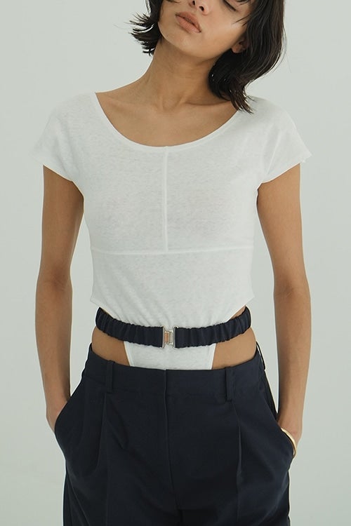 ROUND NECK HIGH CUT BODYSUITS