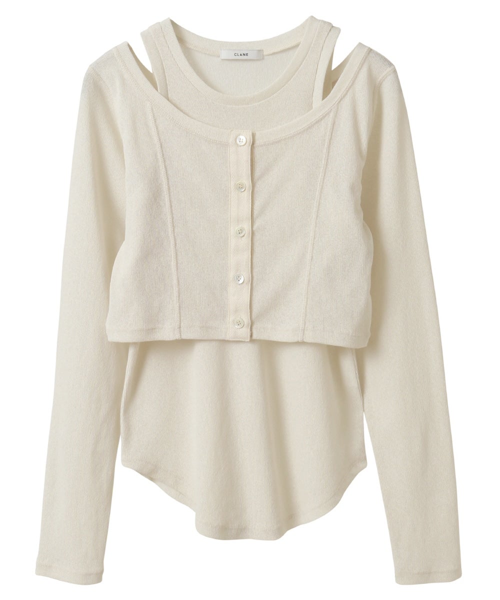 【美品】クラネ　レイヤードロングトップス　サイズ2 LAYERED COMBI TOPS｜TOPS(トップス)｜CLANE OFFICIAL ONLINE STORE