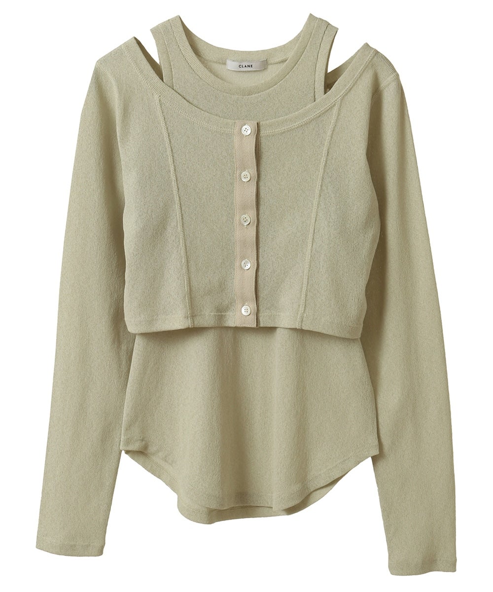 トップス LAYERED COMBI TOPS Ivory size1 LAYERED COMBI TOPS｜TOPS(トップス)｜CLANE OFFICIAL ONLINE STORE